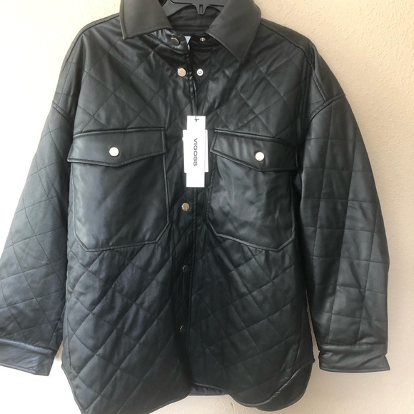 VIGOSS WOMEN’s FAUX LEATHER QUILTED JACKET SIZE M - Picture 5 of 10